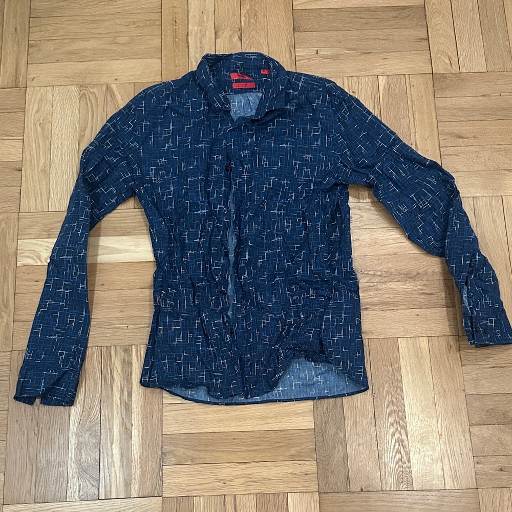 Men's Blue Hugo Patterned Shirt